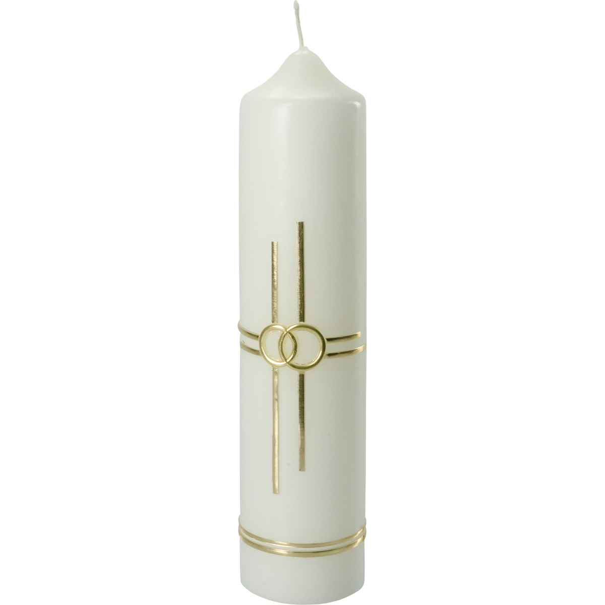 Hochzeitskerze, 1445, 265x60, Kreuz-Ringe-Borte, gold