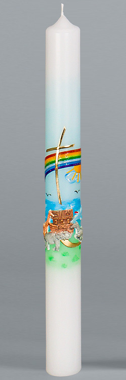 Kommunionkerze, 5895, Arche Noah, gold, Größe wählbar