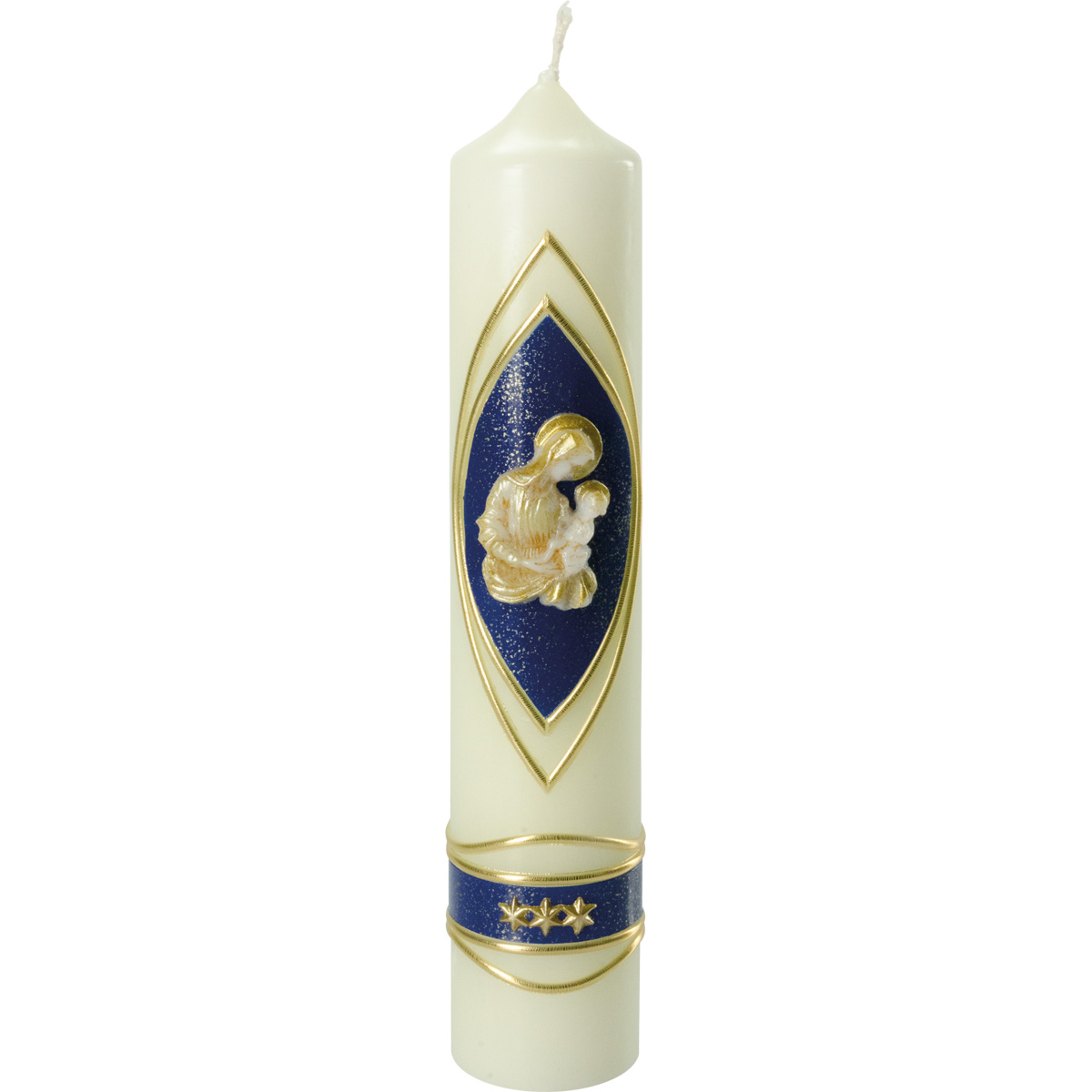 Marienkerze, #1040, 265x50, Ave Maria, blau