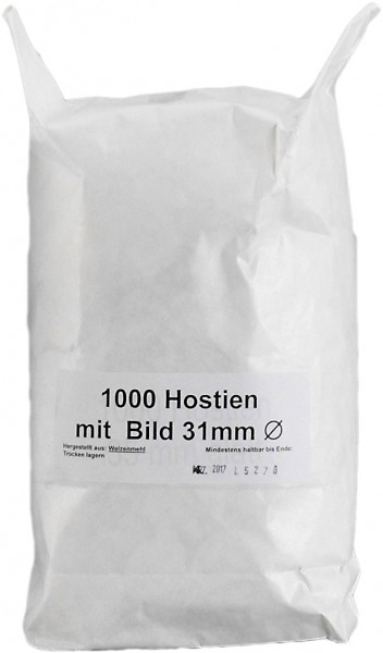 1000 Laienhostien, weiß mit Bild, Ø31mm