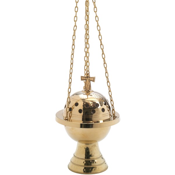 Rauchfaß, Messing poliert, Höhe 19 cm, Ø 13 cm