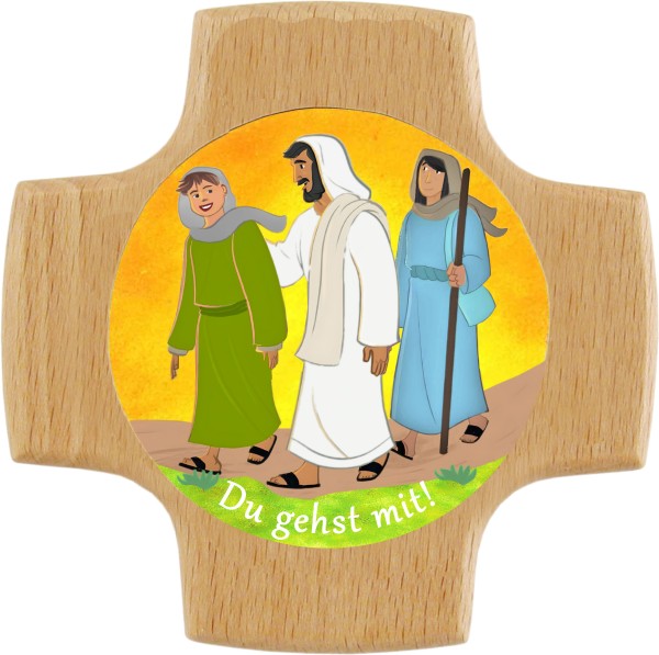 Holzkreuz, Du gehst mit!, 8 x 8 cm