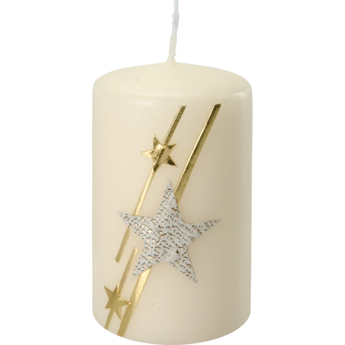Weihnachtskerze, Stern, 10 x 6 cm, creme, ~2738