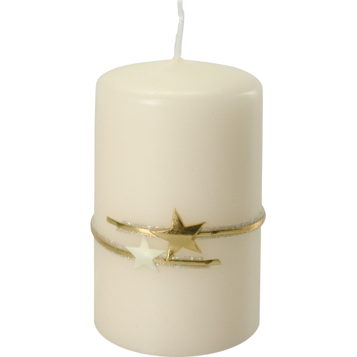 Weihnachtskerze, Serie Mette, 10 x 6 cm, creme, ~2734