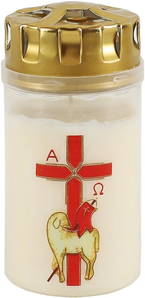 20 Osterlichter, Osterlamm, Alpha und Omega, Brenndauer 2,5 Tage