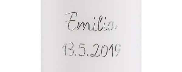 Namen und/oder Datum, Elegant, silber, pauschal je Kerze