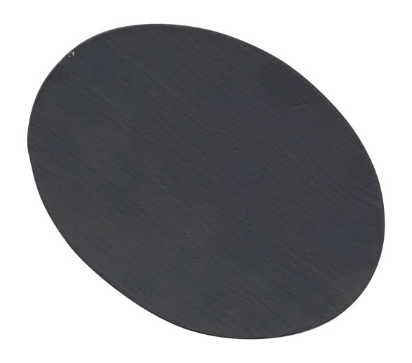 Kerzenteller, Alu, schwarz, Oval, 13,5 x 10 cm / Für Ovale Kerzen mit Grundfläche 9 x 6 cm