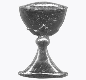 Wachsauflage, Kelch, silber, 35 x 25 mm
