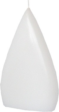 Formenkerze, Flachtropfen, 170 x 110 x 45 mm, weiß getaucht, #14104