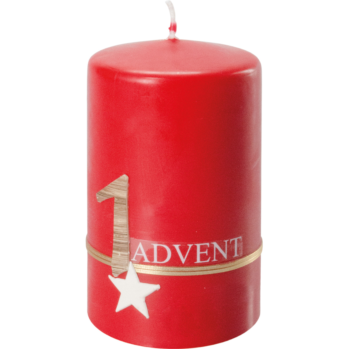 4 Adventskerzen, #351, 10 x 6 cm, rubin, Advent 1 - 4