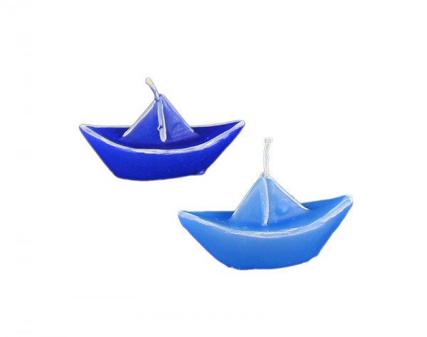 2 Schwimmkerzen, Schiff, hellbau + blau