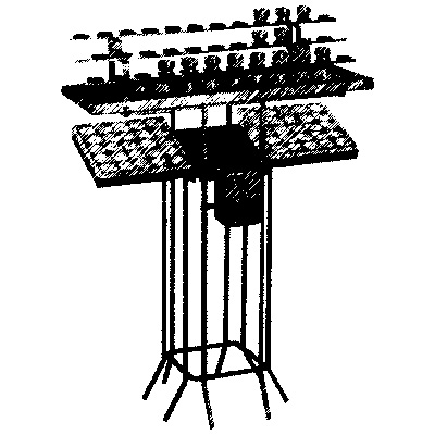Opferlichtetisch, 18016, 46 Brennstellen, HxBxT=100x100x30cm, mit Opferstock