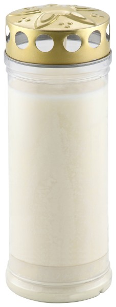 12 Grablichter, Memoriam Nr.634, ~ 7 Tage, mit goldenem Deckel, weiß