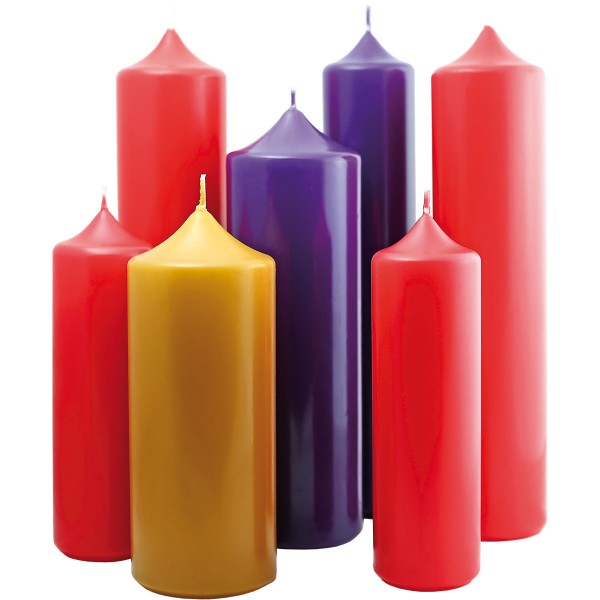 Adventskerze, 250 x 100 mm, farben wählbar