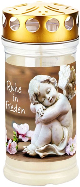 12 Grablichter, Memoriam Nr.415, ~ 4 Tage, Ruhe in Frieden, mit Deckel