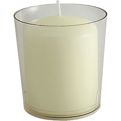50 Stumpenkerzen + Becher, 60x50mm, neutral, Paketpreis!