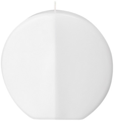 Formenkerze, Scheibe abgeflacht, 170 x 175 x 35 mm, weiß getaucht, #13519