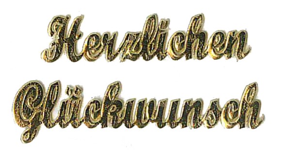 Schriftzug, Herzlichen Glückwunsch, glanzgold