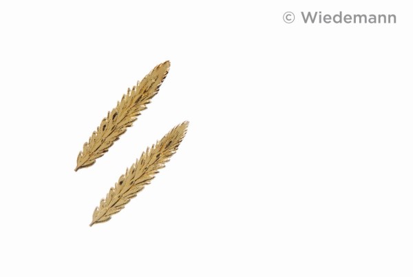 2 Wachsauflagen, Verzierornamente, Ähren, 45x9 mm, gold