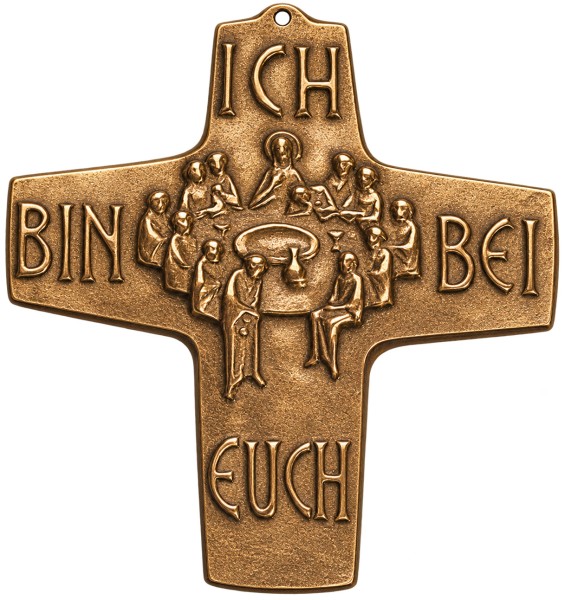 Bronzekreuz 142029, h=10,5 cm, Abendmahl