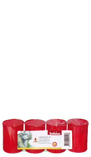 4 Grablichter, Stundenbrenner Nr. 36, rot