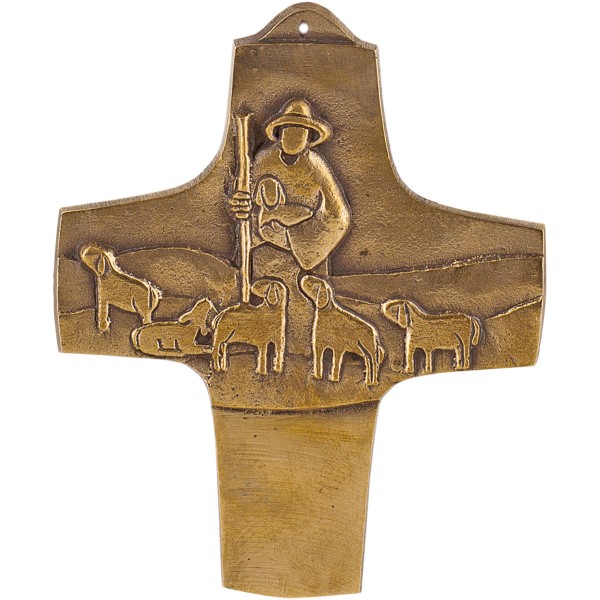 Bronzekreuz 143709, Höhe=11cm, Der Herr ist mein Hirte