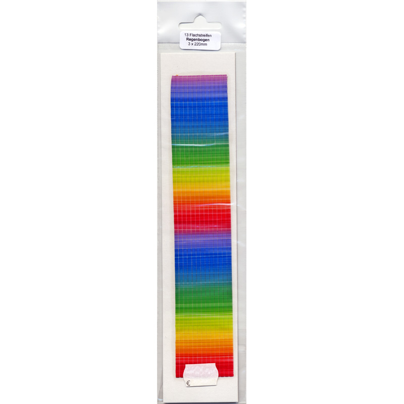 13 Flachstreifen, SB Pack, Regenbogen-Quer, 220x3mm