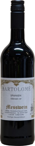1 Flasche Meßwein, Bartolomé, Spanischer Likörwein, rot