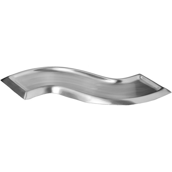 Kerzenteller, welle, silber matt