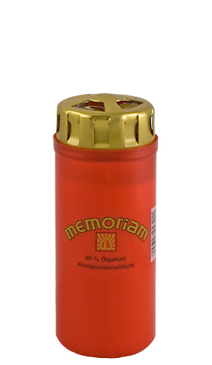 20 Grablichter, Memoriam Nr. 43, 4 Tage, mit SturmDeckel, rot