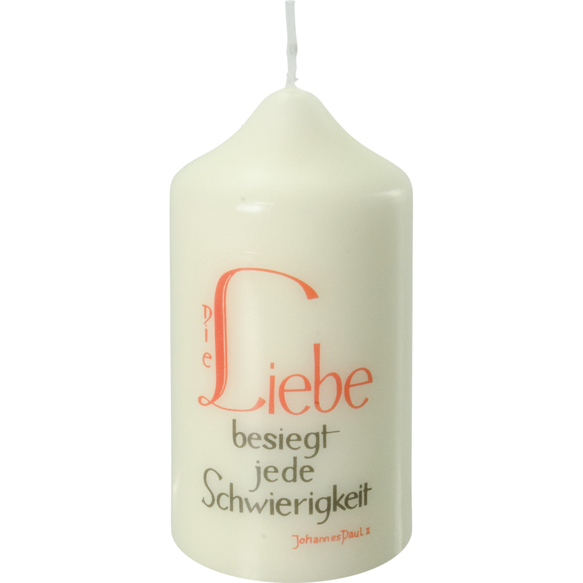 Spruchkerze, Liebe besiegt jede Schwierigkeit, 120x60, Nr.819