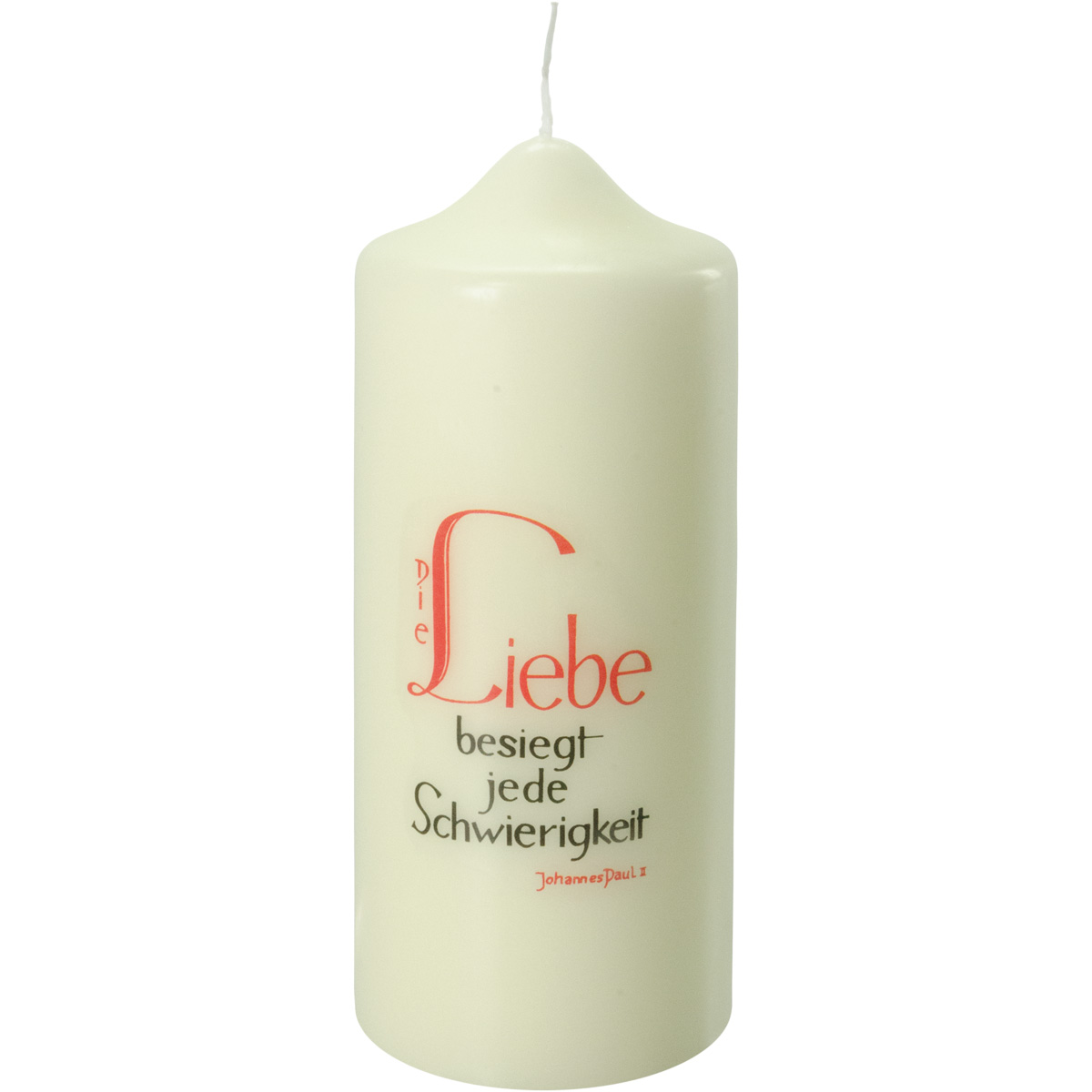 Spruchkerze, Die Liebe besiegt jede Schwierigkeit, 175x70, Nr.816
