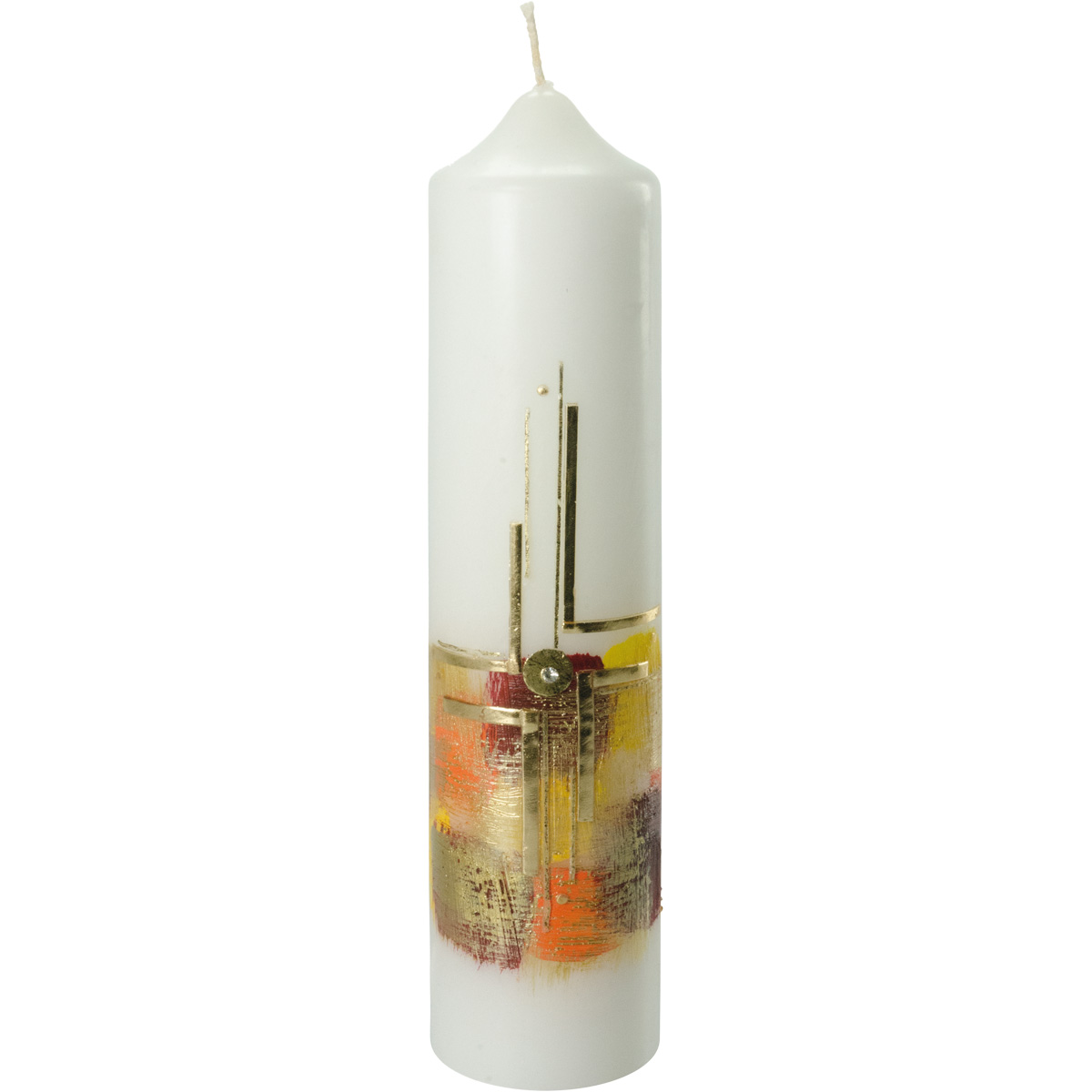 Liturgische Kerze, #2614, 265x60, Wachskreuz, orange