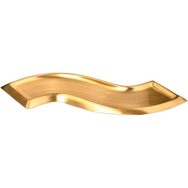 Kerzenteller, welle, gold matt