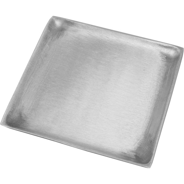 Kerzenteller, quadrat, 11 x 11 cm, silber matt