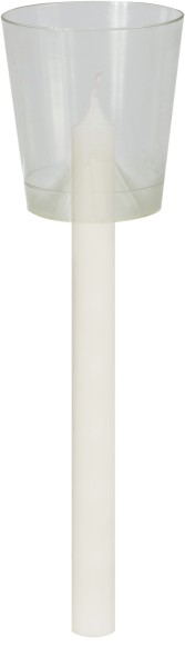 50 Prozessionskerzen, 200x16, neutral, mit Windschutzbecher