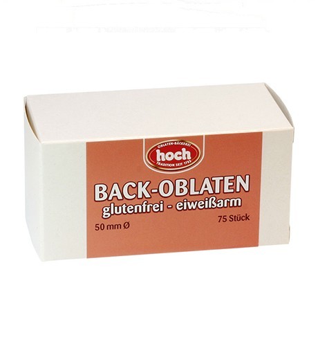 75 glutenfreie Oblaten, eiweißarm, D=50mm