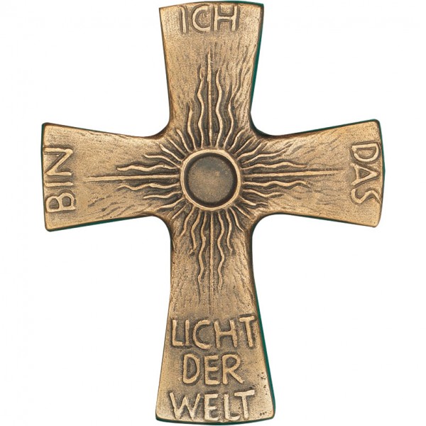 Bronzekreuz, 800998, Ich bin das Licht der Welt, 9,5x8cm