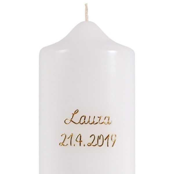 Namen und/oder Datum, Elegant, gold, pauschal je Kerze
