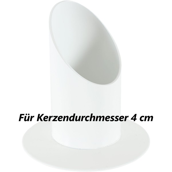 Kaminleuchter, weiß, 4 cm