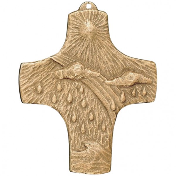 Bronzekreuz, 800353, Wasser / Regenbogen, 9,5 x 7,5 cm