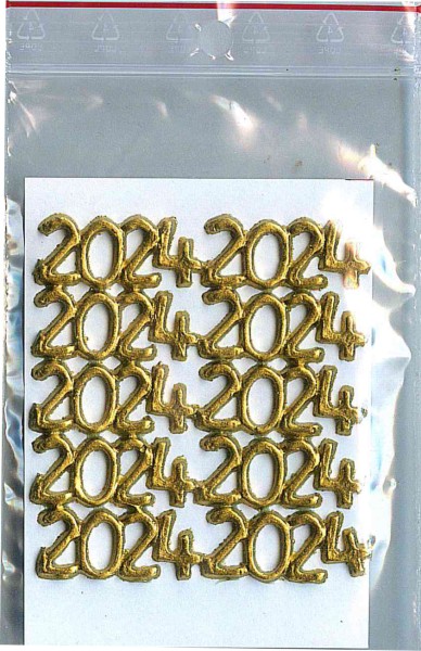 10x Zahlensatz für Ostertischkerzen, mattgold, Jahreszahl wählbar