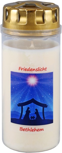 20 Friedenslichter, Friedenslicht Bethlehem, blaues Motiv, ca. 4 Tage