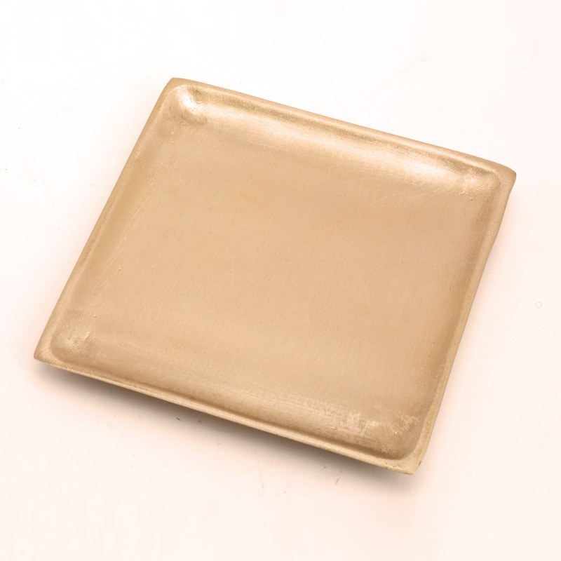 Kerzenteller, quadrat, 9 x 9 cm, gold matt