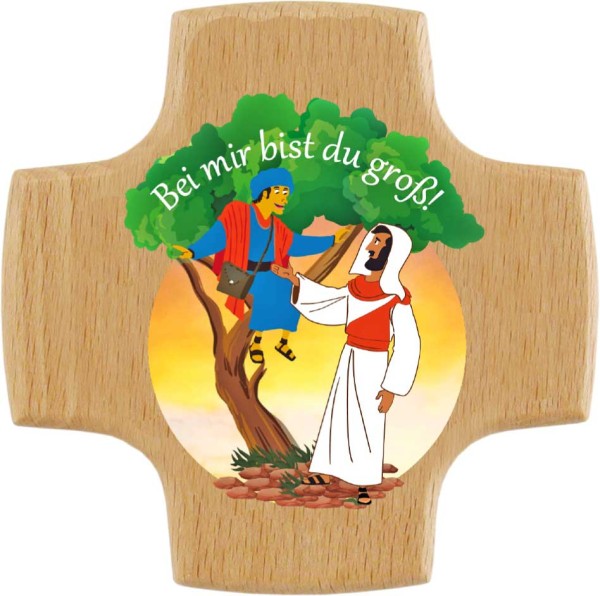 Holzkreuz, 8 x 8 cm, Bei mir bist du groß!