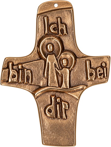 Bronzekreuz, Kommunionandenken, Ich bin bei dir, Höhe 9,5 cm, #142216
