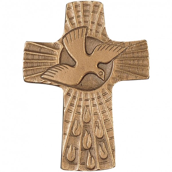 Bronzekreuz, 800341, Firmkreuz Taube, 9x7cm