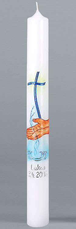 Kommunionkerze, 5872, Jesus, Wasser des Lebens, silber, Größe wählbar