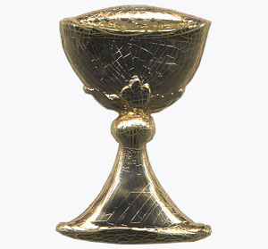 Wachsauflage, Kelch, gold, 35 x 25 mm
