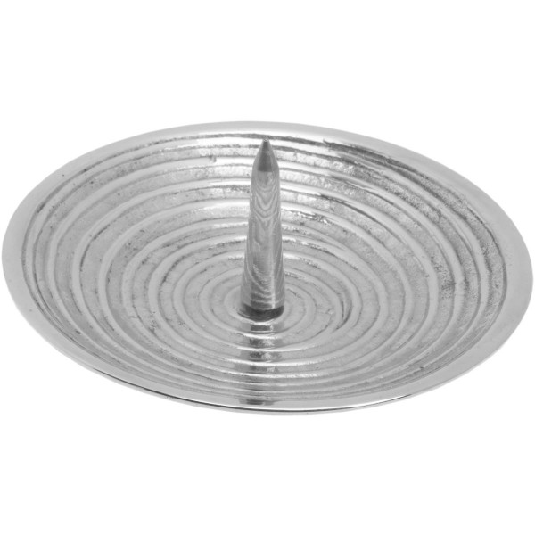 Rillen-Teller, gr. Dorn, silber, Ø 10 cm